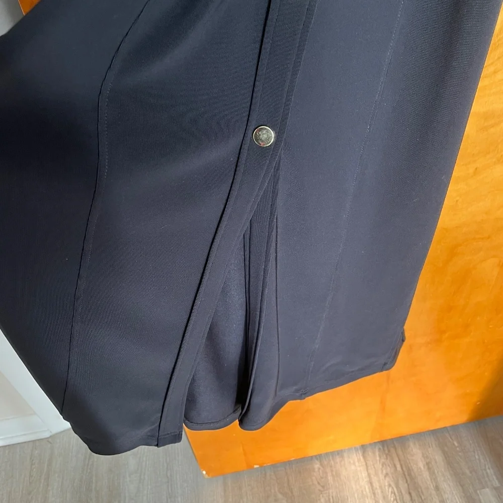 Boston Proper Black Beyond Travel Belted Side Slits Maxi Dress Sz S 6-8 - Picture 13 of 14
